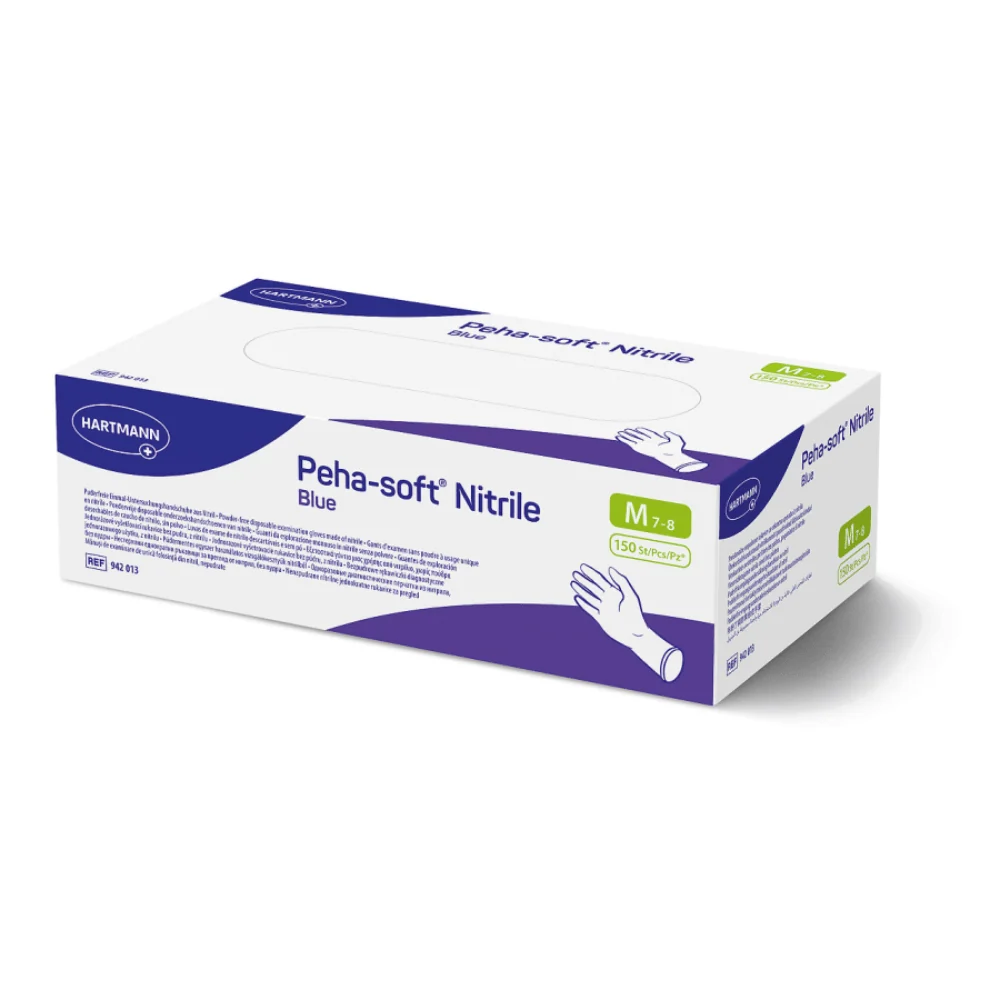 Hartmann Peha-soft® Nitrile Blue, puderfreier Untersuchungshandschuh S