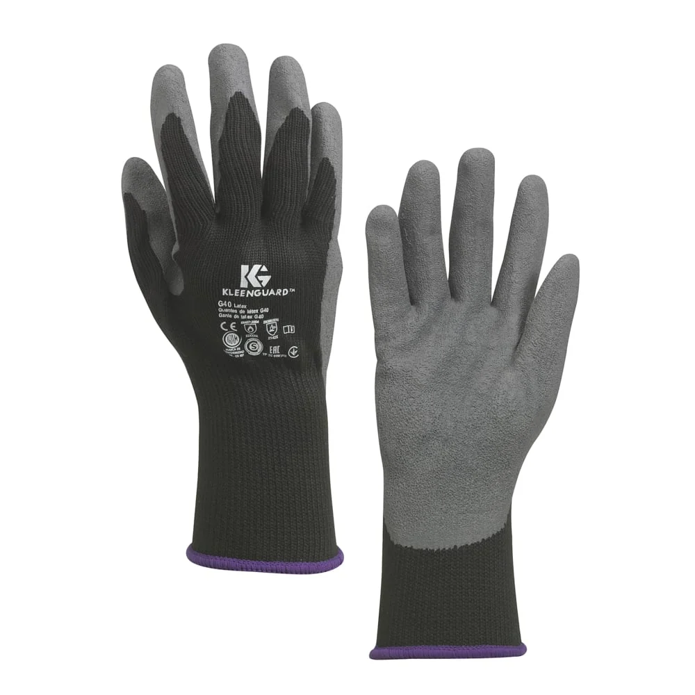 Kleenguard® G40 Rubberized -coated gloves - hand -specific / gray & black 10