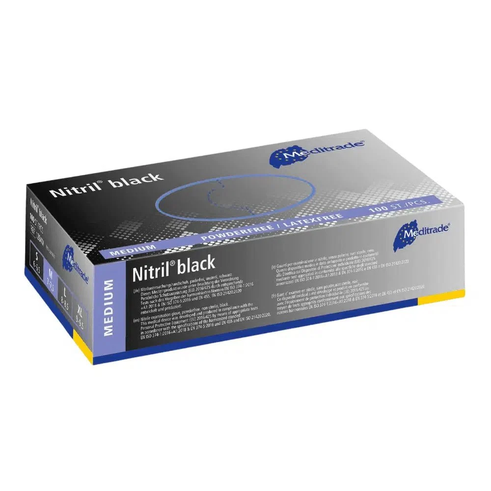 Meditrade Nitril® black Nitrilhandschuhe schwarz S