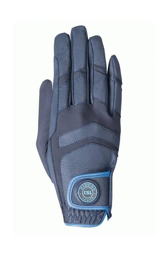 Palma Riding Gloves Navy/Light Blue L