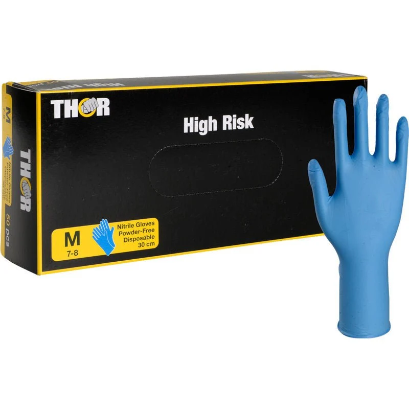 Thor High Risk Nitril-Handschuhe, Blau, 30 cm L