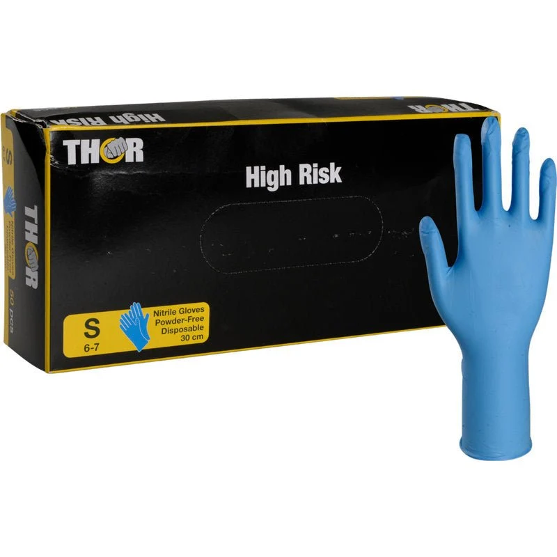 Thor High Risk Nitril-Handschuhe, Blau, 30 cm L
