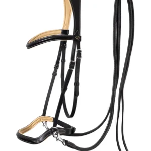 Sidepull Kiona z wodzami Black/Beige P