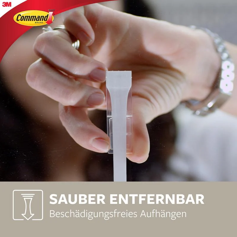 Mittelgroßer Command™ Metallhaken gebürstetem Nickel, 17034, 1 Haken, 2 Strips | Packung (1 Stück)