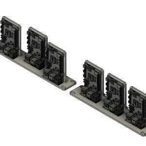 Support de montage pour rack 10" pour 3x Raspberry Pi 5 Mounting Hardware Hvid