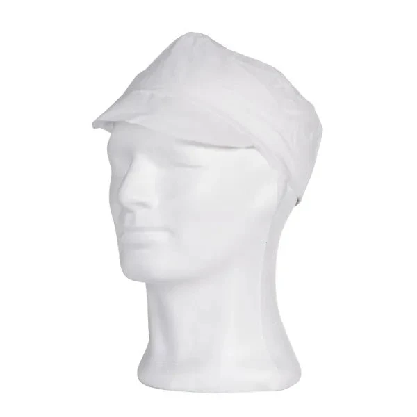 PP hat peak, white, size M | Box (100 pieces)
