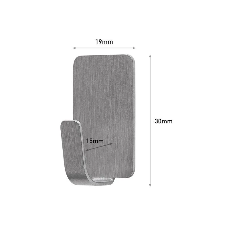 Command™ Edelstahl-Metallhaken Größe S, 17031SS-4ES, 4 Haken, 5 Strips | Packung (1 Stück)