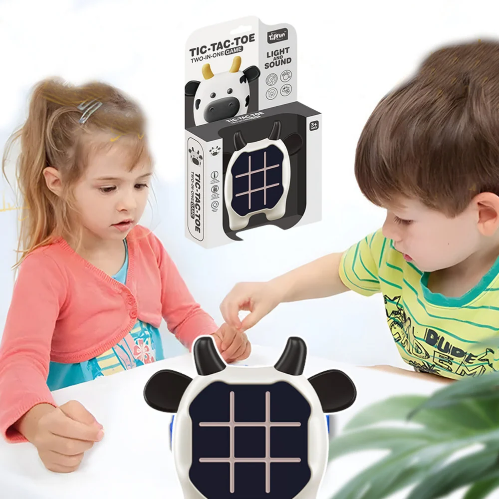 Elektronická hra 3v1 Piškvorky Memory Kráva černobílá