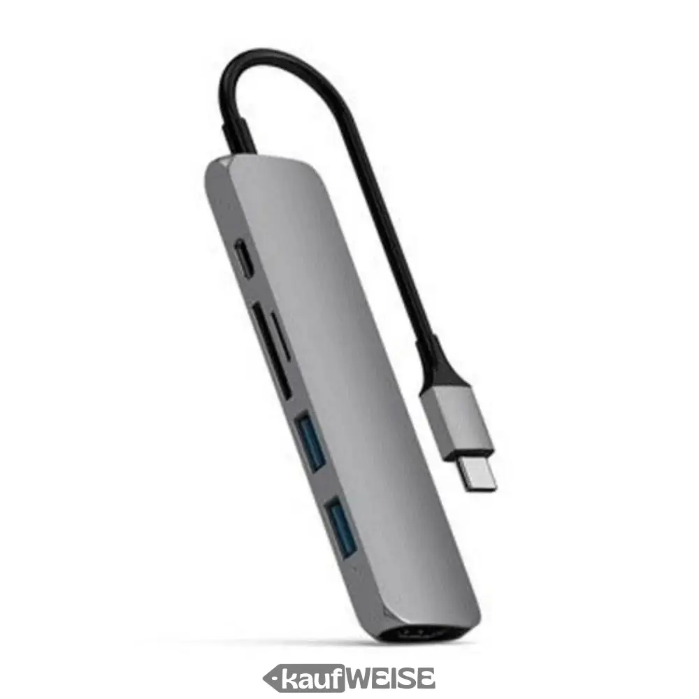 Satechi V2 Slim USB-C víceportový adaptér | 4K 60Hz HDMI & 60W PD | Vesmírně šedá