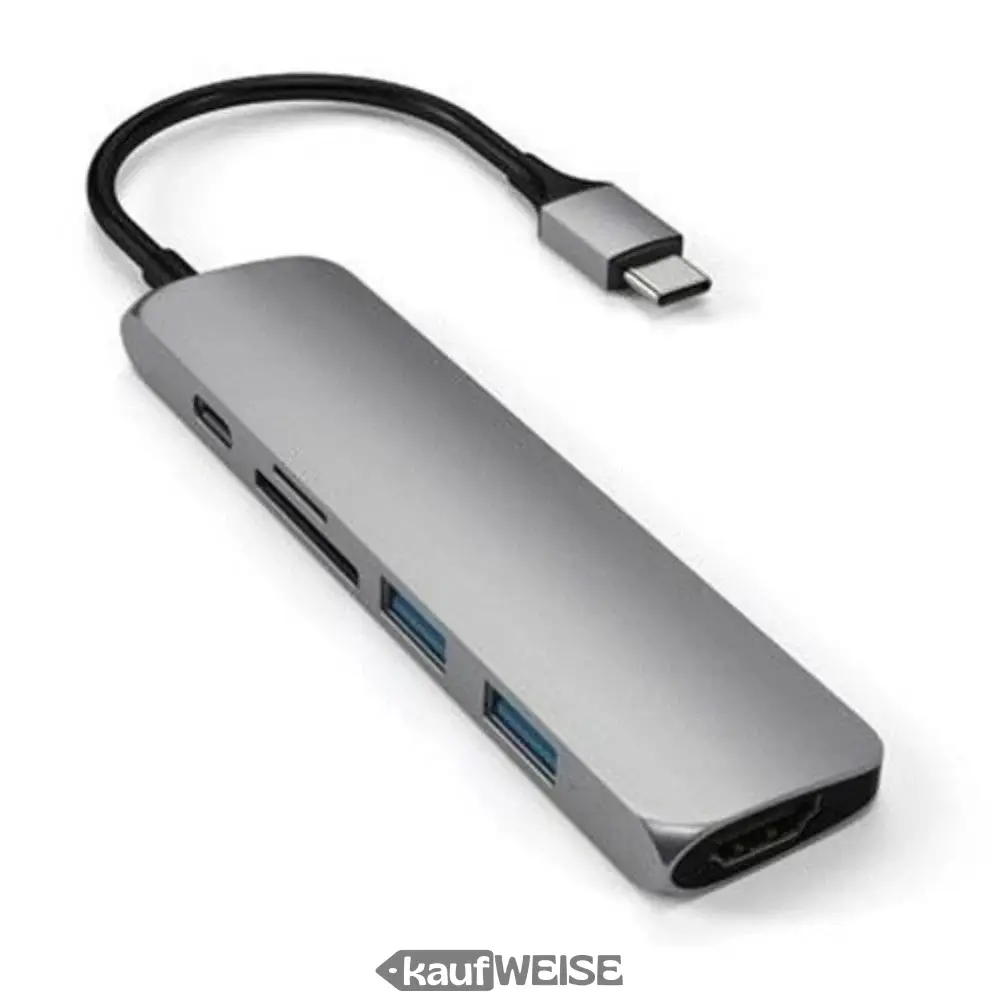 Satechi V2 Slim USB-C víceportový adaptér | 4K 60Hz HDMI & 60W PD | Vesmírně šedá
