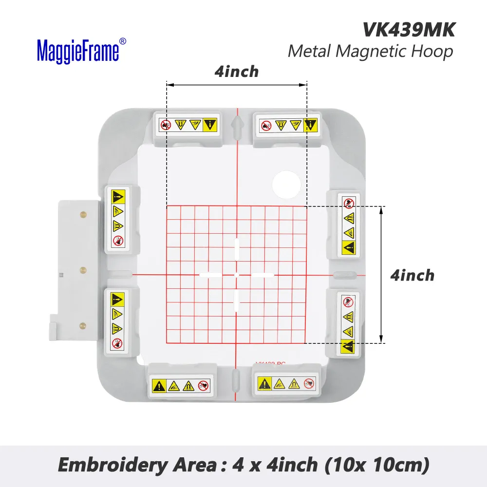 MaggieFrame magnetický rámeček 4×4″ (100×100 mm) pro vyšívací stroje Husqvarna Viking Pfaff – model VK439MK