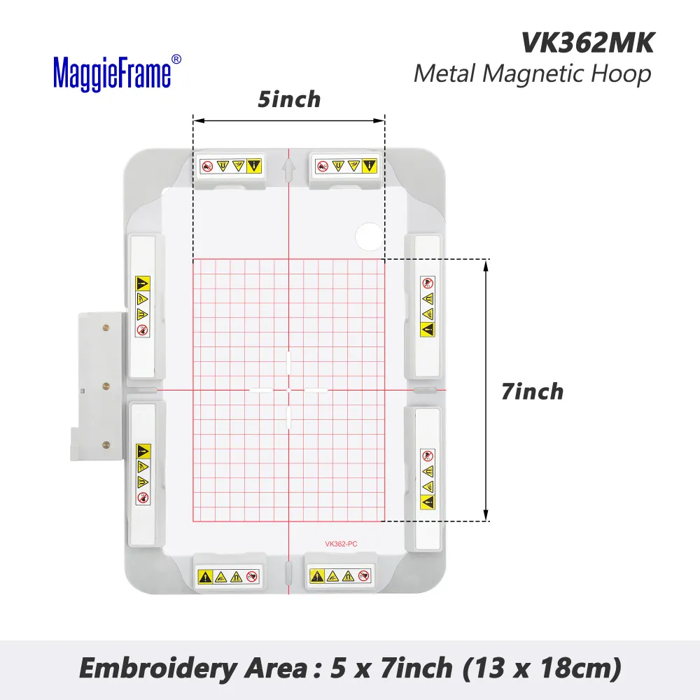 MaggieFrame magnetický vyšívací rámeček pro Husqvarna Viking & Pfaff (5.1″ × 7″ / 130 × 180 mm, VK362MK)