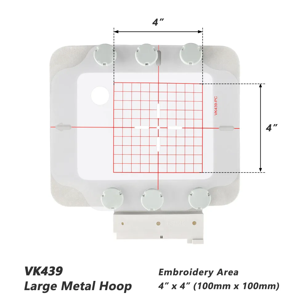 Magnetický vyšívací rámeček VK439 pro stroje Husqvarna Viking Pfaff (4×4″ / 100×200 mm)