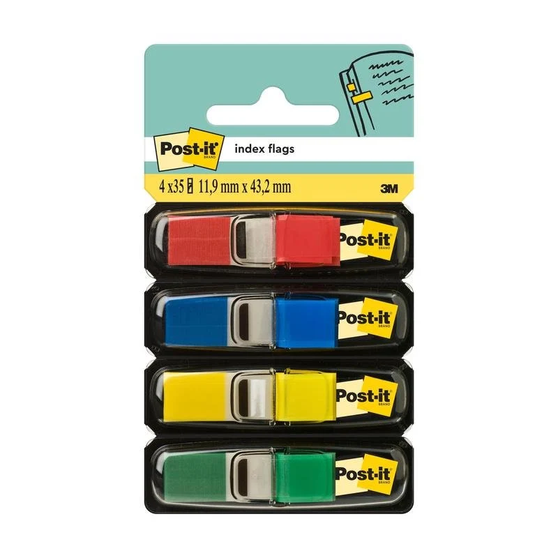 Post-it® indexérzékelő csíkok, malinký, 11,9 mm x 43,2 mm, 35 fogva tartó csíkok/donor