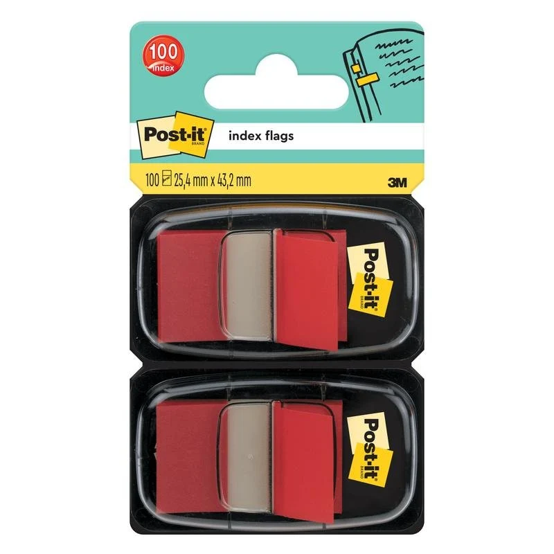 Post-it® Index Haftstreifen, Konvenční, 25,4 mm x 43,2 mm, 50 Haftstreifen/Spender