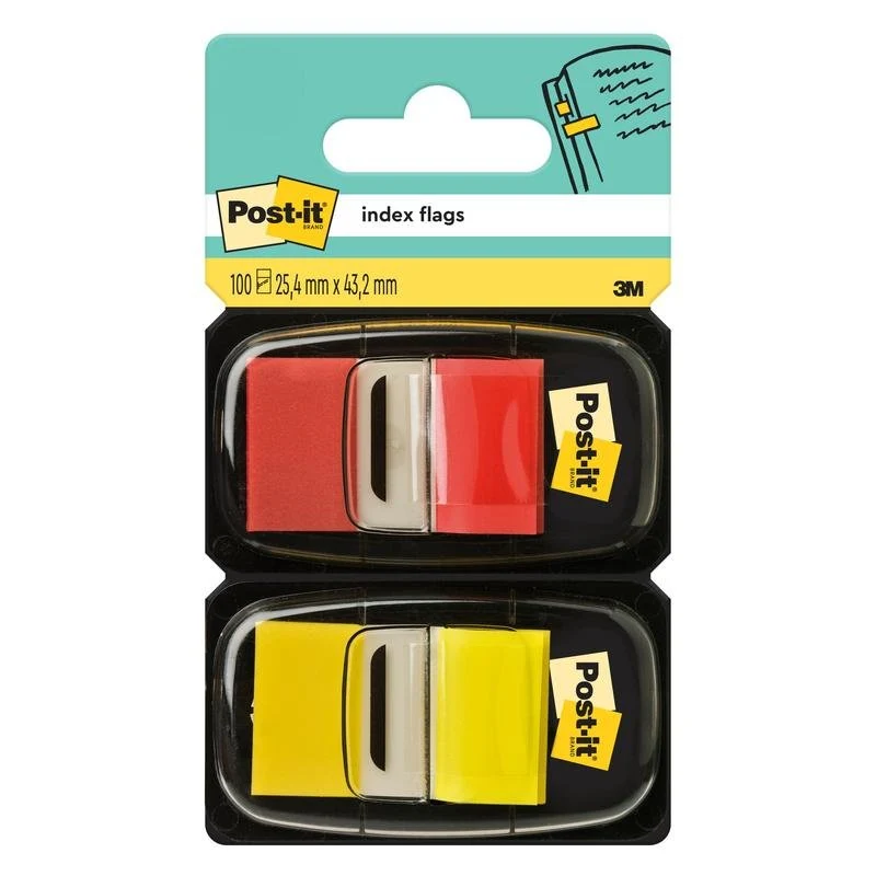 Post-it® Index Haftstreifen, Konvenční, 25,4 mm x 43,2 mm, 50 Haftstreifen/Spender
