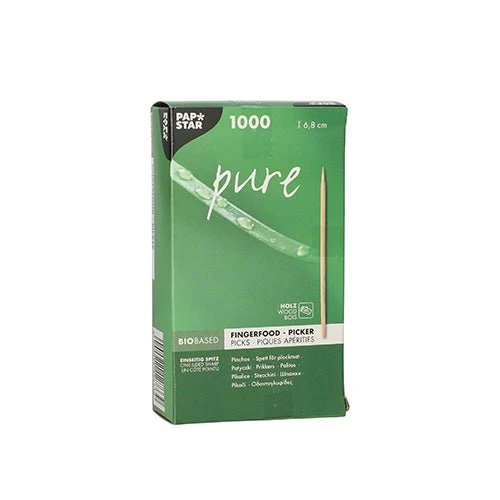 PAPSTAR 1000 sormenruokaa - poiminta "puhdas" 6,8 cm yksi -puolinen terävä | Papptray (1000 kappaletta)