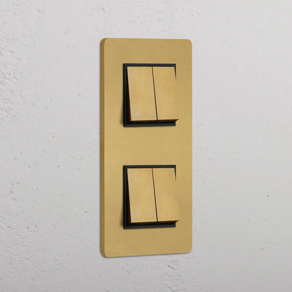Grove Double 4x Vertical Rocker Switch - Antique Zlatý kov | Black