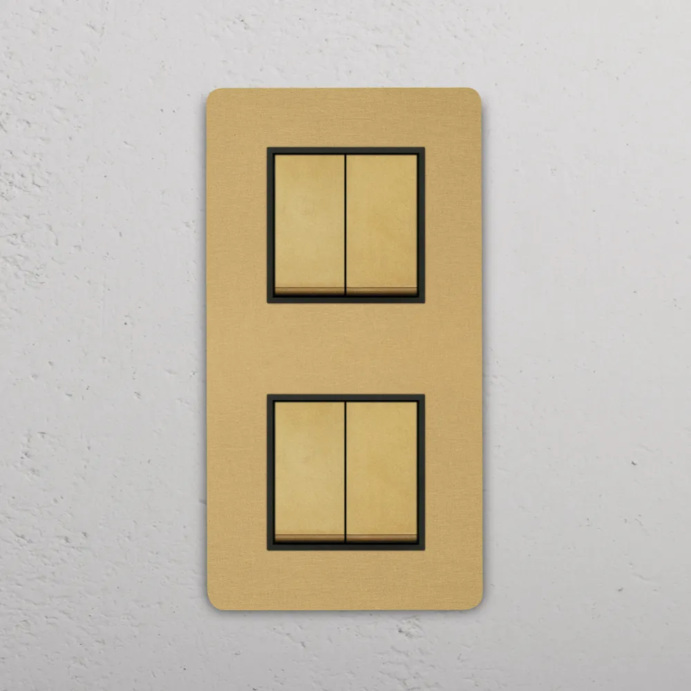 Grove Double 4x Vertical Rocker Switch - Antique Zlatý kov | Black