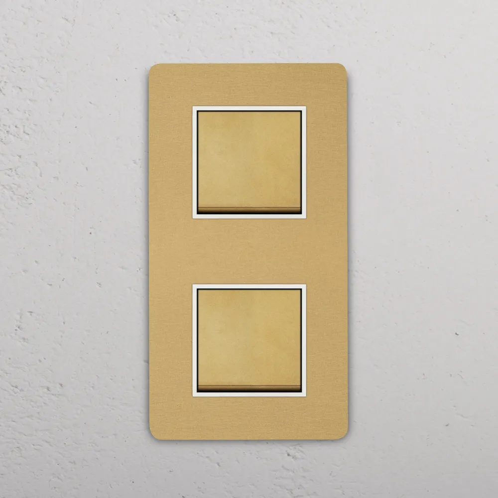Grove Double 2x Vertical Rocker Switch - Antique Zlatý kov | White