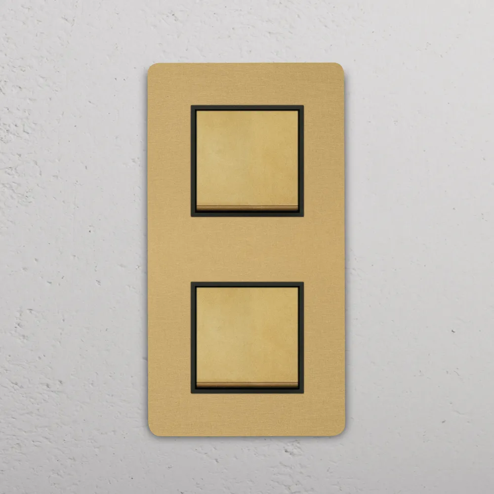 Grove Double 2x Vertical Rocker Switch - Antique Zlatý kov | Black