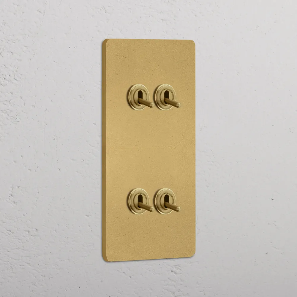 Grove Dvojlůžkový 4x Vertical Toggle Switch - Antique Brass