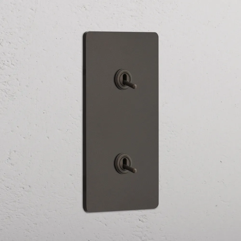 Grove Dvojnásobný 2x Vertical Toggle Switch - Bronze