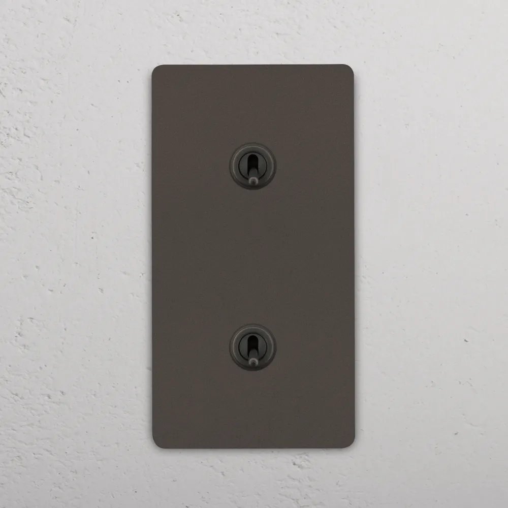 Grove Dvojnásobný 2x Vertical Toggle Switch - Bronze