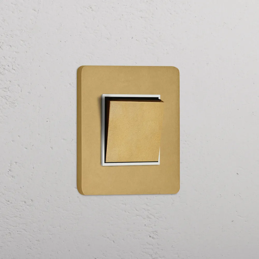 Grove Single Retractive Rocker Switch - Antique Zlatý kov | White