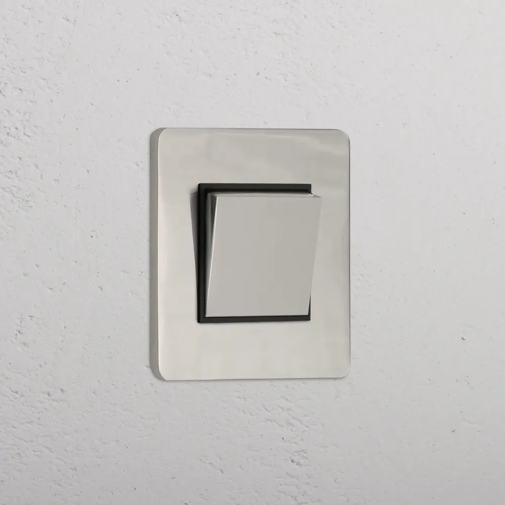 Grove Single Retractive Rocker Switch - Polished Nickel | Black