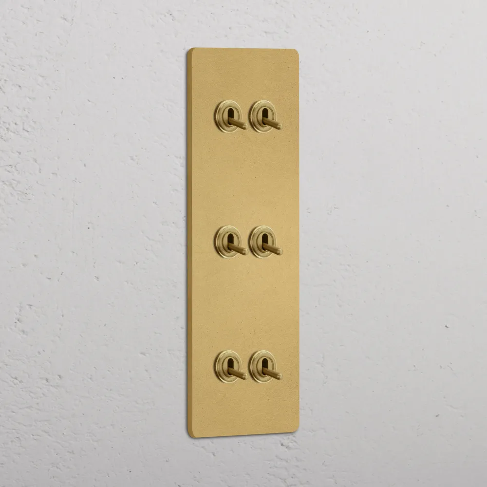 Grove Triple 6x Vertical Toggle Switch - Antique Zlatý kov