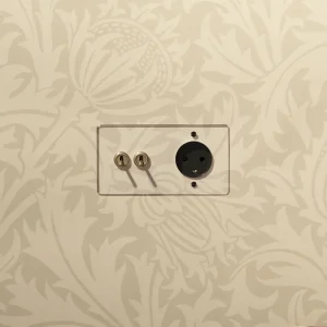 Kew Double 2x Toggle & Danish Type K Socket - Průhledný Antique Brass | Black