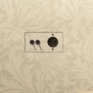 Kew Double 2x Toggle & Danish Type K Socket - Clear Warm finish | Black