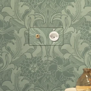 Kew Double Toggle & Swiss Type J Socket - Průzračný Antique Brass | White