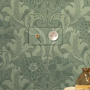 Kew Dvojlůžkový Toggle & French/Belgian Type E Socket - Clear Antique Brass | White