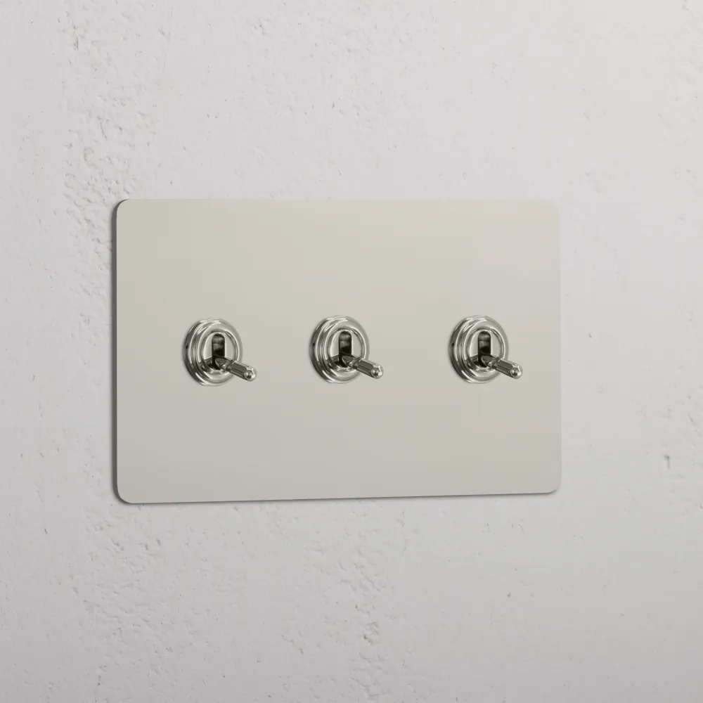 Kew Dvojlůžkový 3x Toggle Switch - Polished Nickel