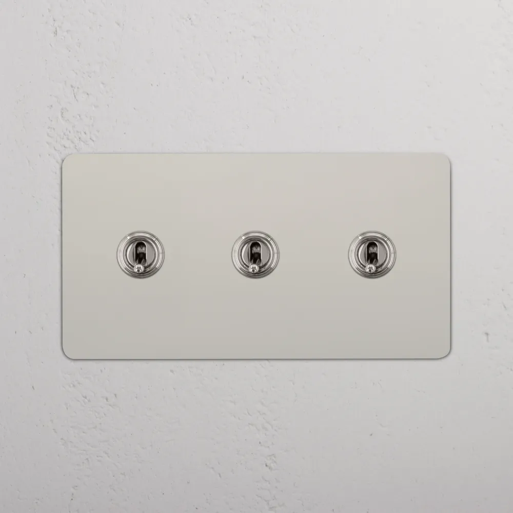 Kew Dvojlůžkový 3x Toggle Switch - Polished Nickel