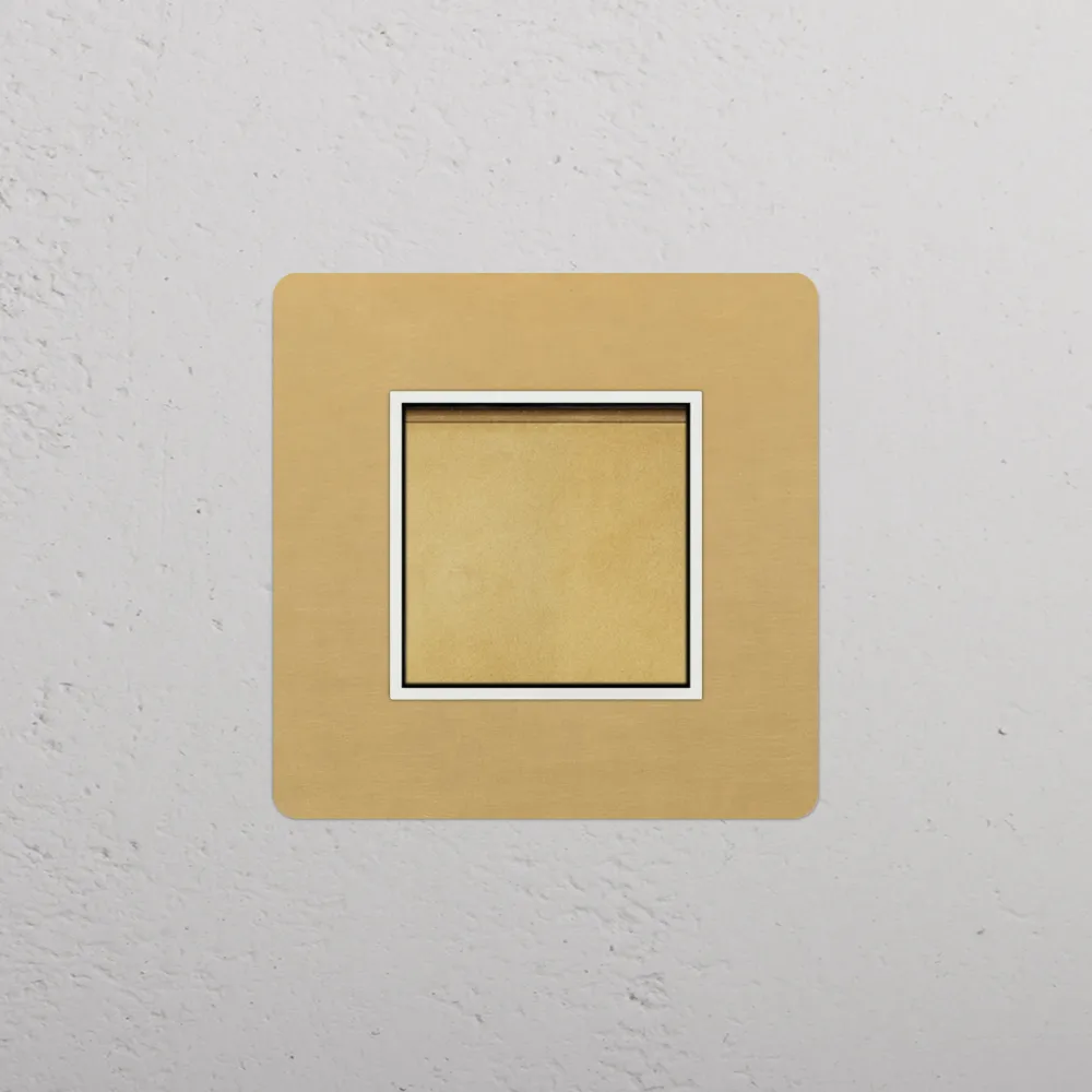 Kew Single Retractive Rocker Switch - Antique Zlatý kov | White