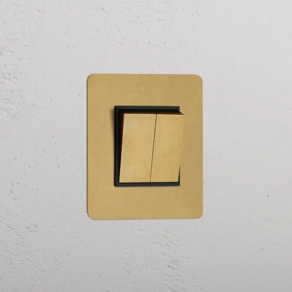 Kew Single 2x Retractive Rocker Switch - Antique Zlatý kov | Black