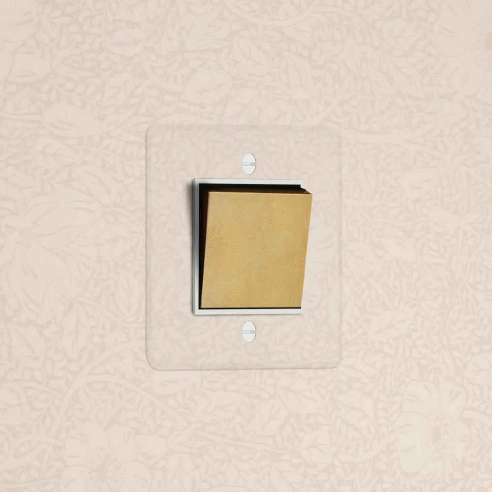 Kew Single Retractive Rocker Switch - Clear Antique Zlatý kov | White