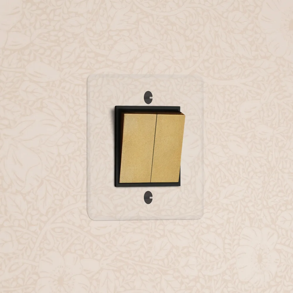 Kew Single 2x Retractive Rocker Switch - Clear Antique Zlatý kov | Black
