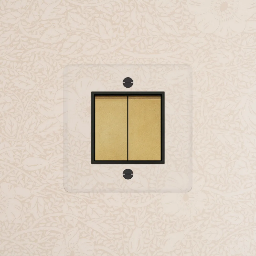 Kew Single 2x Retractive Rocker Switch - Clear Antique Zlatý kov | Black
