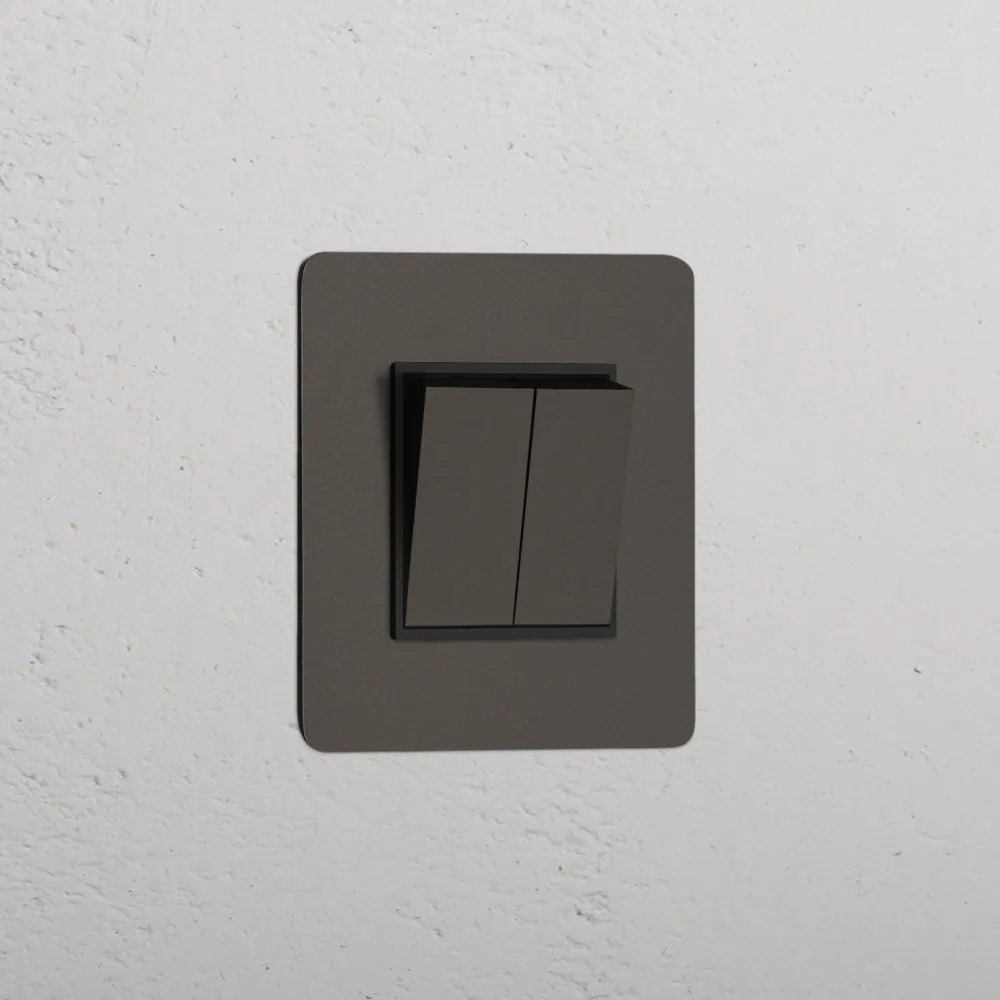 Kew Single 2x Retractive Rocker Switch - Kovově hnědý | Black