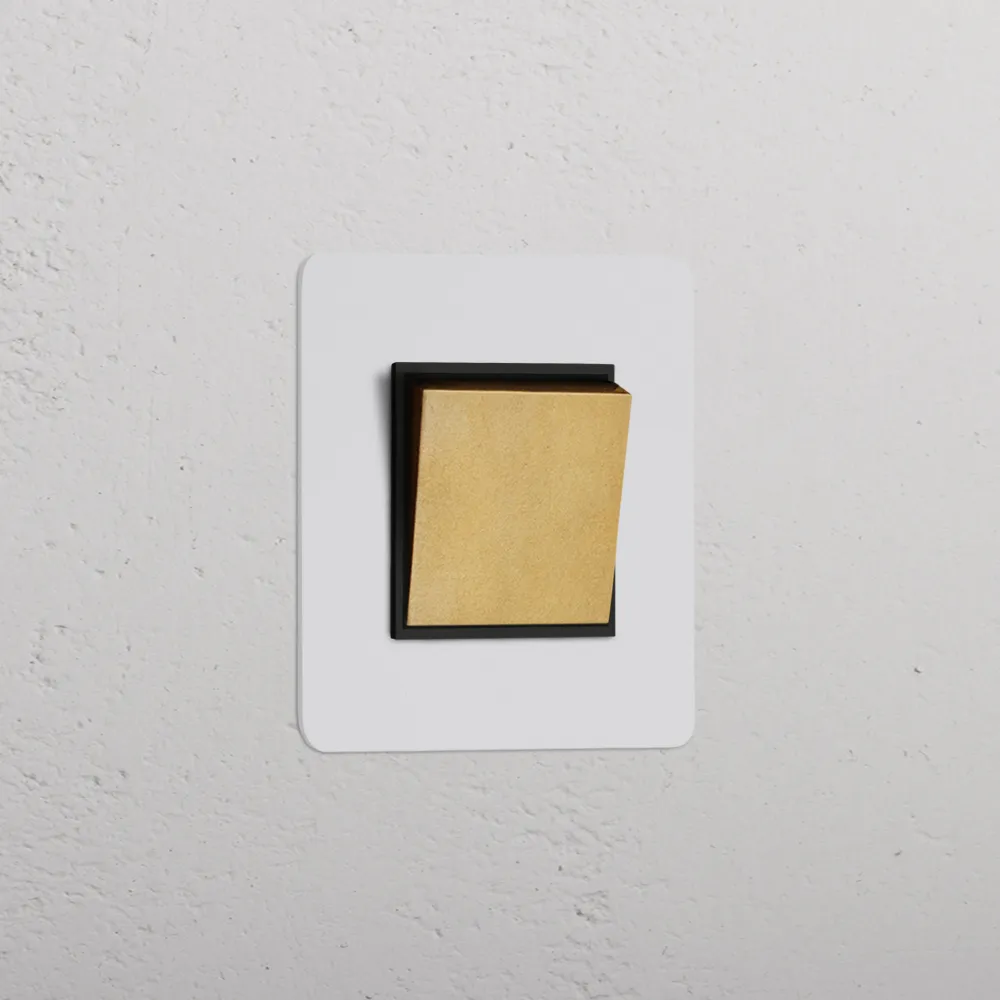 Kew Single Retractive Rocker Switch - Paintable Antique Zlatý kov | Black