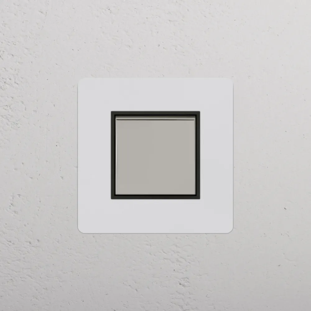 Kew Single Retractive Rocker Switch - Paintable Polished Nickel | Black