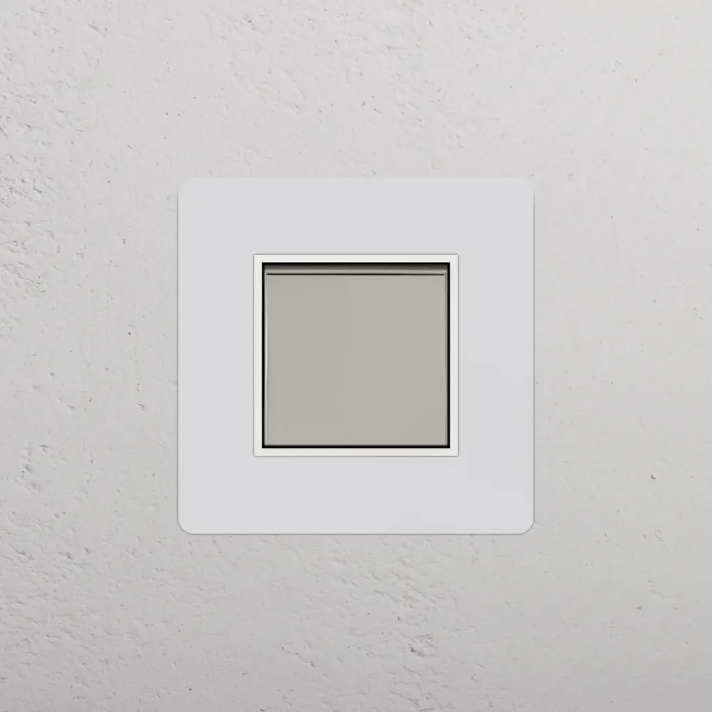 Kew Single Retractive Rocker Switch - Paintable Polished Nickel | White