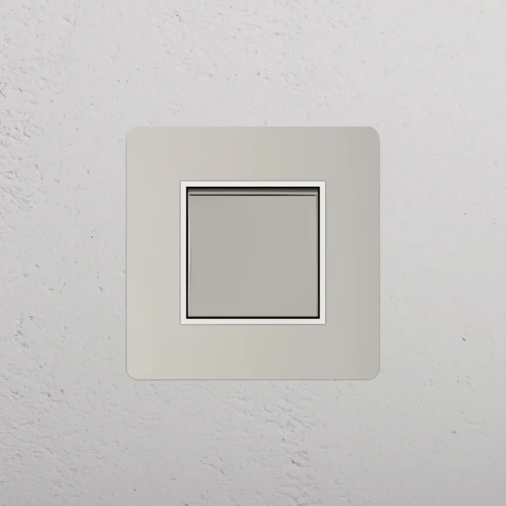 Kew Single Retractive Rocker Switch - Polished Nickel | White
