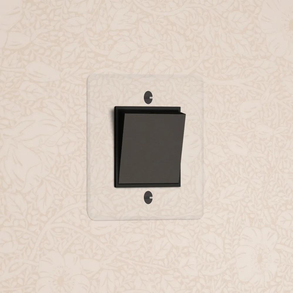 Kew Single Retractive Rocker Switch - Průhledný Bronze | Black