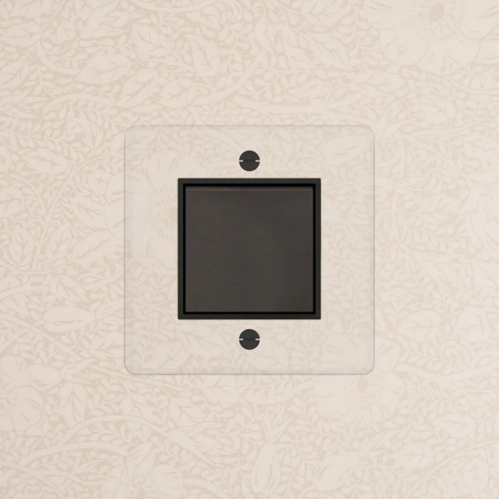 Kew Single Retractive Rocker Switch - Průhledný Bronze | Black