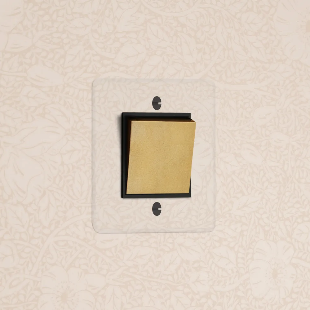 Kew Single Retractive Rocker Switch - Průhledný Antique Brass | Black